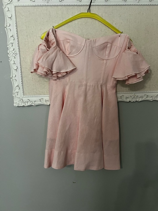Bardot Dresses & Skirts - Bardot Pink Off-Shoulder Ruffle Sleeve Dress